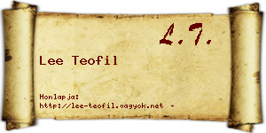 Lee Teofil névjegykártya